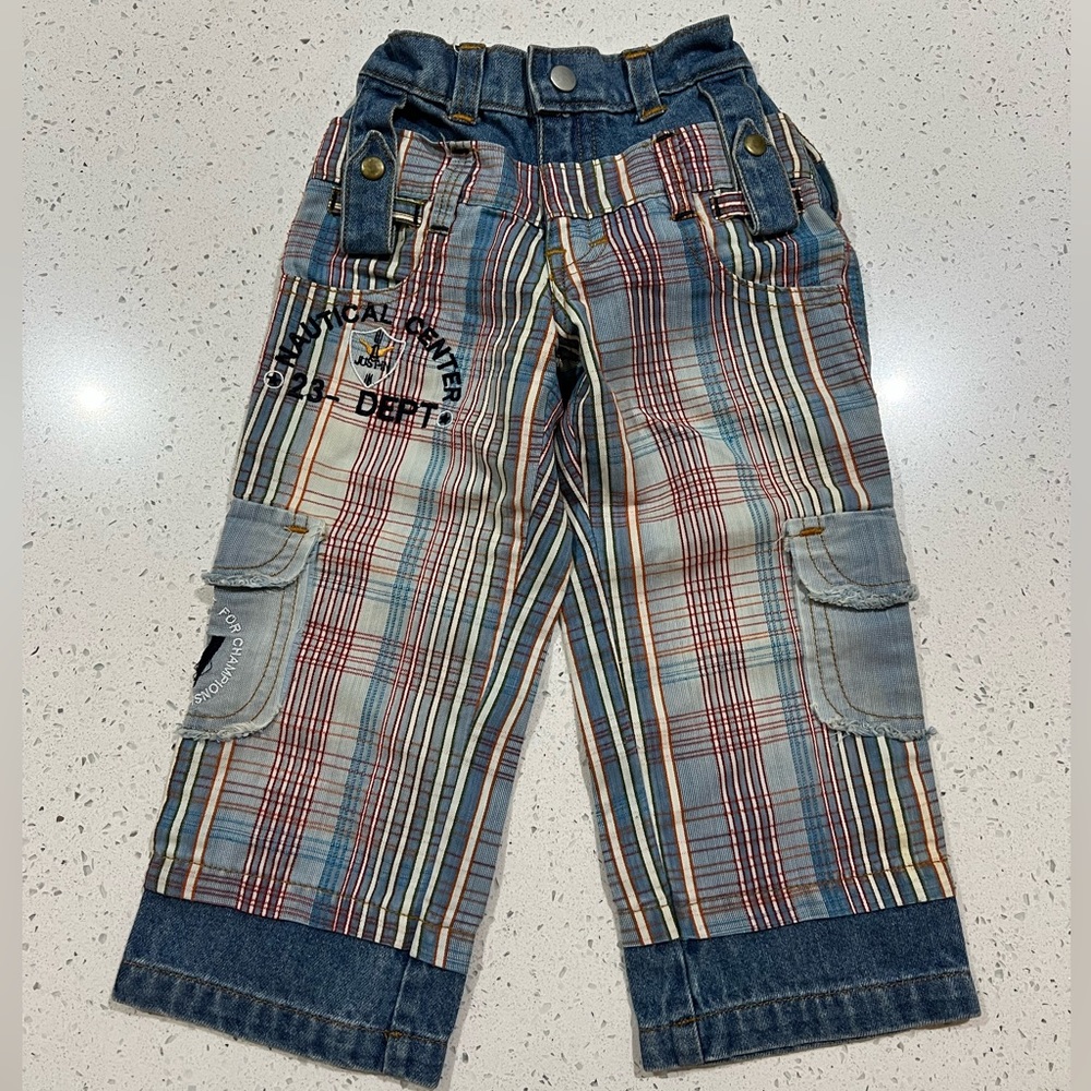 JUST IN custom DOUBLE WAISTED TODDLER GIRLS denim jeans | 8 waist 20 down leg